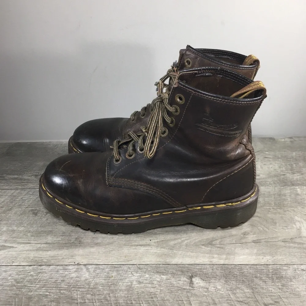 Vintage Dr. Martens 1460 Ben Crazy Horse England Leather Combat Men Boots Size 9